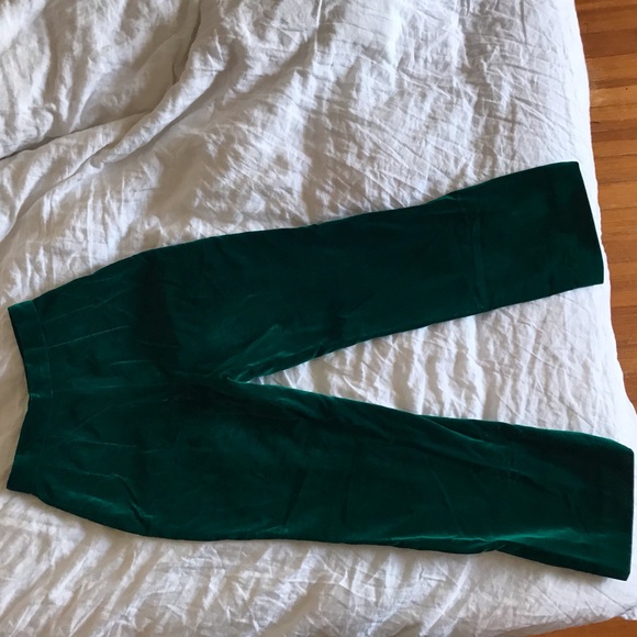 Vintage Pants - Vintage Velvet Pants- Emerald Green-Size 00